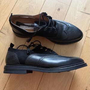 Thom Browne Black GHILLE Brogue oxford Men's Shoes laced leather suede 10.5